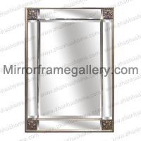Glass Mirror Wall Decor with Decorative Corner Etchings